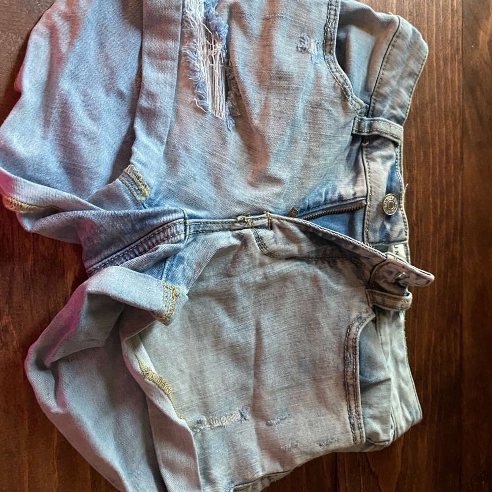 Light wash ripped shorts